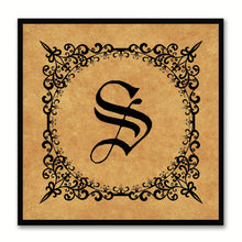 Load image into Gallery viewer, Alphabet S Brown Canvas Print Black Frame Kids Bedroom Wall Décor Home Art