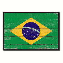 Load image into Gallery viewer, Brazil Country National Flag Vintage Canvas Print with Picture Frame Home Decor Wall Art Collection Gift Ideas