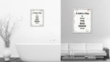 Load image into Gallery viewer, A Joint A Day Keeps The Bad Mood Away Vintage Saying Gifts Home Decor Wall Art Canvas Print with Custom Picture Frame