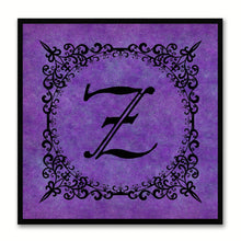 Load image into Gallery viewer, Alphabet Z Purple Canvas Print Black Frame Kids Bedroom Wall Décor Home Art