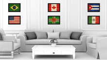 Load image into Gallery viewer, Dominica Country Flag Texture Canvas Print with Black Picture Frame Home Decor Wall Art Decoration Collection Gift Ideas