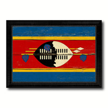 Load image into Gallery viewer, Swaziland Country Flag Vintage Canvas Print with Black Picture Frame Home Decor Gifts Wall Art Decoration Artwork