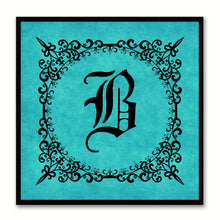 Load image into Gallery viewer, Alphabet B Aqua Canvas Print Black Frame Kids Bedroom Wall Décor Home Art