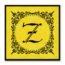 Load image into Gallery viewer, Alphabet Z Yellow Canvas Print Black Frame Kids Bedroom Wall Décor Home Art