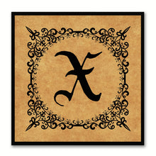 Load image into Gallery viewer, Alphabet X Brown Canvas Print Black Frame Kids Bedroom Wall Décor Home Art
