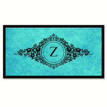 Load image into Gallery viewer, Alphabet Letter Z Auqa Canvas Print, Black Custom Frame