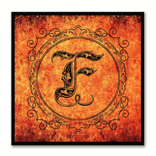 Load image into Gallery viewer, Alphabet F Orange Canvas Print Black Frame Kids Bedroom Wall Décor Home Art