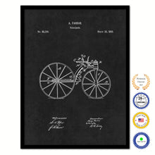 Load image into Gallery viewer, 1869 Velocipede Old Patent Art Print on Canvas Custom Framed Vintage Home Decor Wall Decoration Great for Gifts