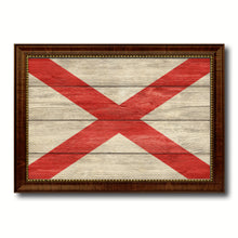 Load image into Gallery viewer, Alabama State Flag Texture Canvas Print with Brown Picture Frame Gifts Home Decor Wall Art Collectible Decoration