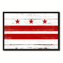 Load image into Gallery viewer, Washington DC Flag Vintage Canvas Print with Black Picture Frame Home Decor Wall Art Collectible Decoration Artwork Gifts