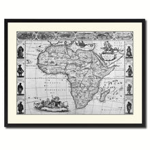 Load image into Gallery viewer, Africa Vintage B&W Map Canvas Print, Picture Frame Home Decor Wall Art Gift Ideas