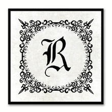 Load image into Gallery viewer, Alphabet R White Canvas Print Black Frame Kids Bedroom Wall Décor Home Art