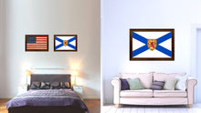 Load image into Gallery viewer, Nova Scotia Province City Canada Country Flag Canvas Print Brown Picture Frame