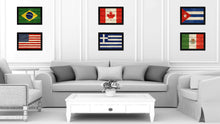 Load image into Gallery viewer, Greece Country Flag Texture Canvas Print with Black Picture Frame Home Decor Wall Art Decoration Collection Gift Ideas
