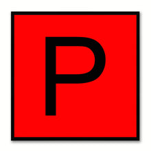 Load image into Gallery viewer, Alphabet P Red Canvas Print Black Frame Kids Bedroom Wall Décor Home Art