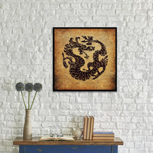 Load image into Gallery viewer, Zodiac Dragon Horoscope Brown Canvas Print Black Custom Frame Home Decor Wall Art