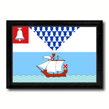 Load image into Gallery viewer, Belfast City Maine State Flag Canvas Print Black Picture Frame