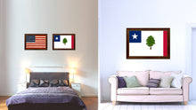 Load image into Gallery viewer, Magnolia City Mississippi State Flag Canvas Print Brown Picture Frame
