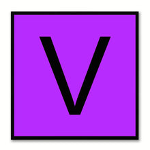 Load image into Gallery viewer, Alphabet V Purple Canvas Print Black Frame Kids Bedroom Wall Décor Home Art