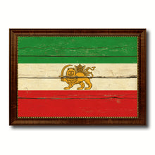 Load image into Gallery viewer, Iran Old Country Flag Vintage Canvas Print with Brown Picture Frame Home Decor Gifts Wall Art Decoration Artwork