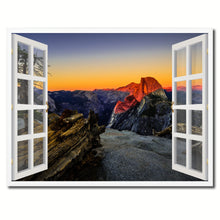 Load image into Gallery viewer, Half Dome At Sunset Yosemite Picture French Window Framed Canvas Print Home Decor Wall Art Collection
