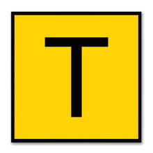 Load image into Gallery viewer, Alphabet T Yellow Canvas Print Black Frame Kids Bedroom Wall Décor Home Art
