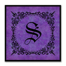 Load image into Gallery viewer, Alphabet S Purple Canvas Print Black Frame Kids Bedroom Wall Décor Home Art