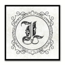 Load image into Gallery viewer, Alphabet L White Canvas Print Black Frame Kids Bedroom Wall Décor Home Art