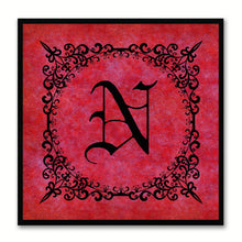 Load image into Gallery viewer, Alphabet N Red Canvas Print Black Frame Kids Bedroom Wall Décor Home Art