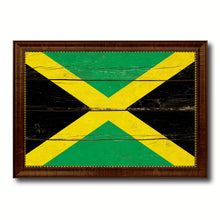 Load image into Gallery viewer, Jamaica Country Flag Vintage Canvas Print with Brown Picture Frame Home Decor Gifts Wall Art Decoration Artwork