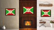Load image into Gallery viewer, Burundi Country Flag Vintage Canvas Print with Brown Picture Frame Home Decor Gifts Wall Art Decoration Artwork