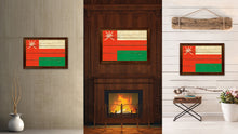 Load image into Gallery viewer, Oman Country Flag Vintage Canvas Print with Brown Picture Frame Home Decor Gifts Wall Art Decoration Artwork