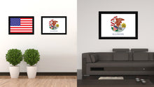 Load image into Gallery viewer, Illinois State Flag Canvas Print with Custom Black Picture Frame Home Decor Wall Art Decoration Gifts