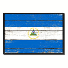 Load image into Gallery viewer, Nicaragua Country National Flag Vintage Canvas Print with Picture Frame Home Decor Wall Art Collection Gift Ideas