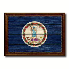 Load image into Gallery viewer, Virginia State Flag Texture Canvas Print with Black Picture Frame Home Decor Man Cave Wall Art Collectible Decoration Artwork Gifts