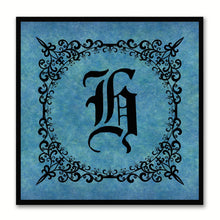 Load image into Gallery viewer, Alphabet H Blue Canvas Print Black Frame Kids Bedroom Wall Décor Home Art