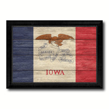 Load image into Gallery viewer, Iowa State Flag Texture Canvas Print with Black Picture Frame Home Decor Man Cave Wall Art Collectible Decoration Artwork Gifts