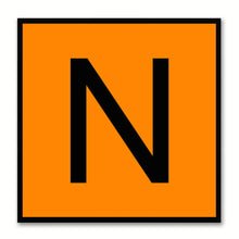 Load image into Gallery viewer, Alphabet N Orange Canvas Print Black Frame Kids Bedroom Wall Décor Home Art