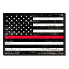 Load image into Gallery viewer, Thin Red Line Honoring our Men and Women of Law Enforcement American USA Flag Vintage Canvas Print with Picture Frame Home Decor Man Cave Wall Art Collectible Decoration Artwork Gifts