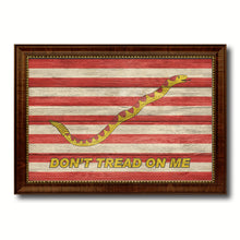 Load image into Gallery viewer, First Navy Jacks Dont Tread On Me Military Flag Texture Canvas Print with Brown Picture Frame Home Decor Wall Art Gifts