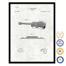 Load image into Gallery viewer, 1893 Acoustic Guitar Old Patent Art Print on Canvas Custom Framed Vintage Home Decor Wall Decoration Great for Gifts