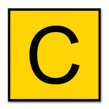 Load image into Gallery viewer, Alphabet C Yellow Canvas Print Black Frame Kids Bedroom Wall Décor Home Art