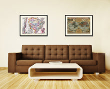 Load image into Gallery viewer, Afghanistan Persia Iraq Iran Vintage Antique Map Wall Art Home Decor Gift Ideas Canvas Print Custom Picture Frame
