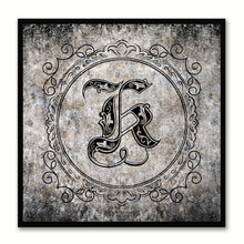 Load image into Gallery viewer, Alphabet K Blue Canvas Print Black Frame Kids Bedroom Wall Décor Home Art