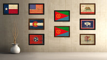 Load image into Gallery viewer, Eritrea Country Flag Vintage Canvas Print with Brown Picture Frame Home Decor Gifts Wall Art Decoration Artwork