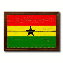 Load image into Gallery viewer, Ghana Country Flag Vintage Canvas Print with Brown Picture Frame Home Decor Gifts Wall Art Decoration Artwork