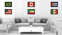 Load image into Gallery viewer, Equatorial Guinea Country Flag Texture Canvas Print with Black Picture Frame Home Decor Wall Art Decoration Collection Gift Ideas