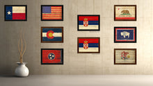 Load image into Gallery viewer, Serbia Country Flag Vintage Canvas Print with Brown Picture Frame Home Decor Gifts Wall Art Decoration Artwork