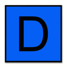 Load image into Gallery viewer, Alphabet D Blue Canvas Print Black Frame Kids Bedroom Wall Décor Home Art