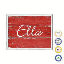 Load image into Gallery viewer, Ella Name Plate White Wash Wood Frame Canvas Print Boutique Cottage Decor Shabby Chic